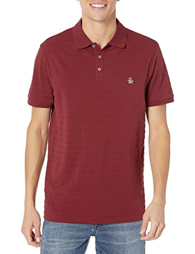 Original Penguin Knit Cotton Pique Polo Shirt Cabernet