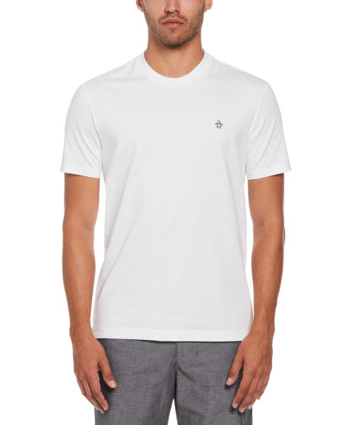 Original Penguin Organic Cotton Jersey Tv Pete Short Sleeve Tee Shirt Bright White