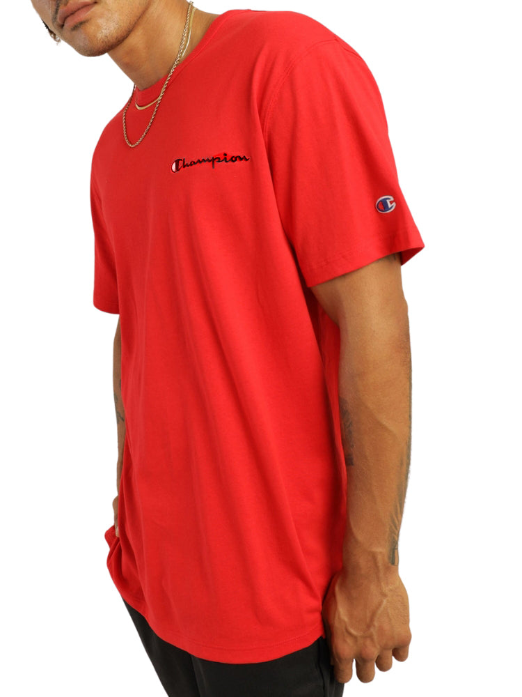 all red champion shirt