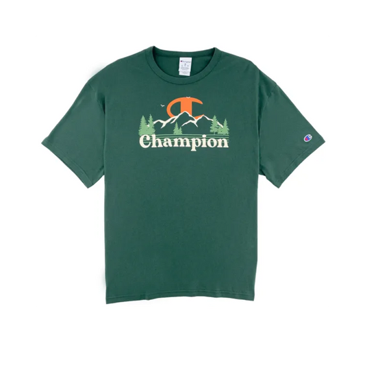 Champion Europe Men Middle Weight Short Sleeve Tee – Dark Green