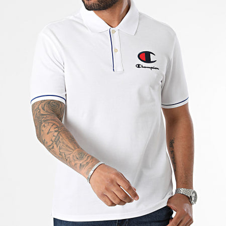 Champion Europe Stretch Cotton Logo Polo Shirt – White