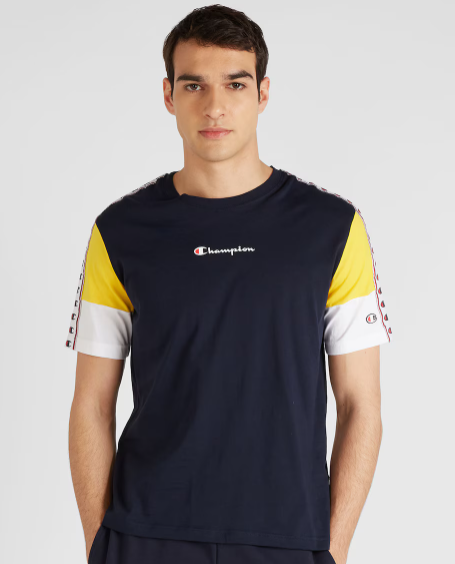 Champion Europe AOP Shoulder C Logo T-Shirts – Navy Blue