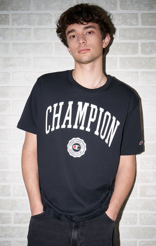 Champion Europe Men’s Graphic Crewneck T-Shirt – Black