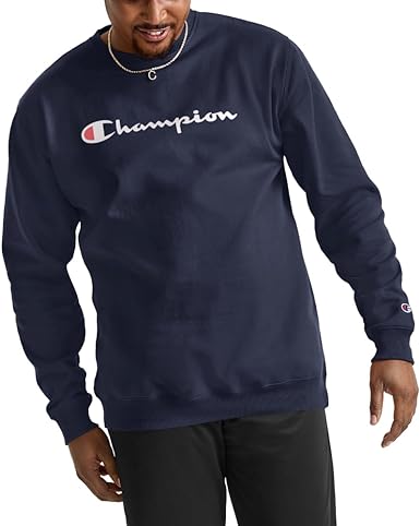 Champion US Powerblend Graphic Crew – Navy