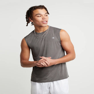 Champion USA Men’s Reflective C Logo Muscle Tank – Stone Gray