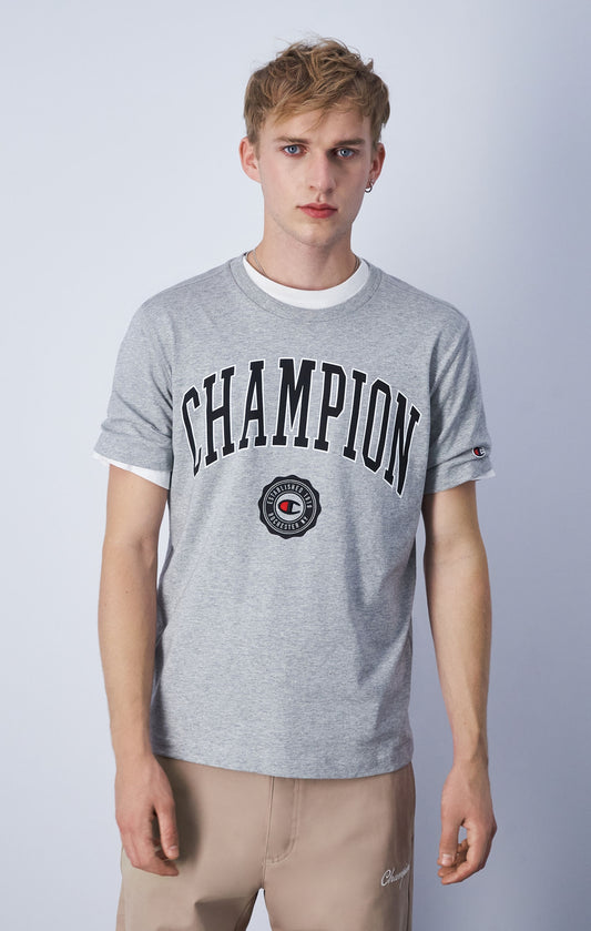 Champion Europe Men’s Graphic Crewneck T-Shirt – Oxford Grey