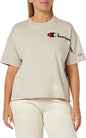 Champion Europe Women Crewneck with Big Left Chest Logo – Oatmeal