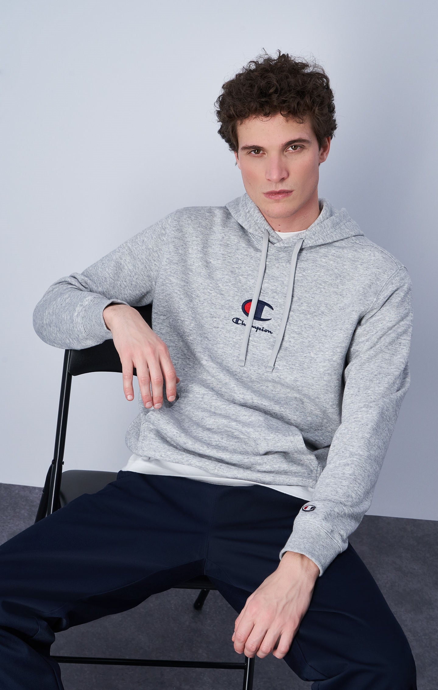 Champion Europe Men’s Hooded Sweatshirt – Oxford Grey