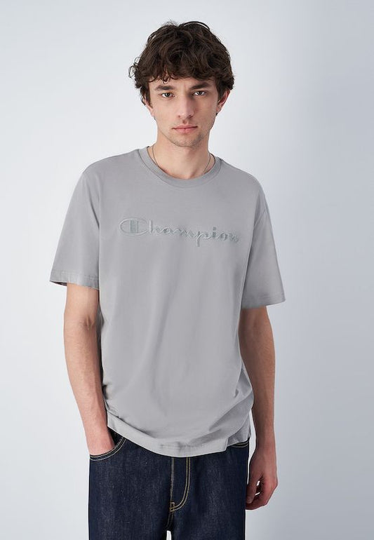 Champion Europe Men’s Full Script Logo T-Shirt – Heather Grey