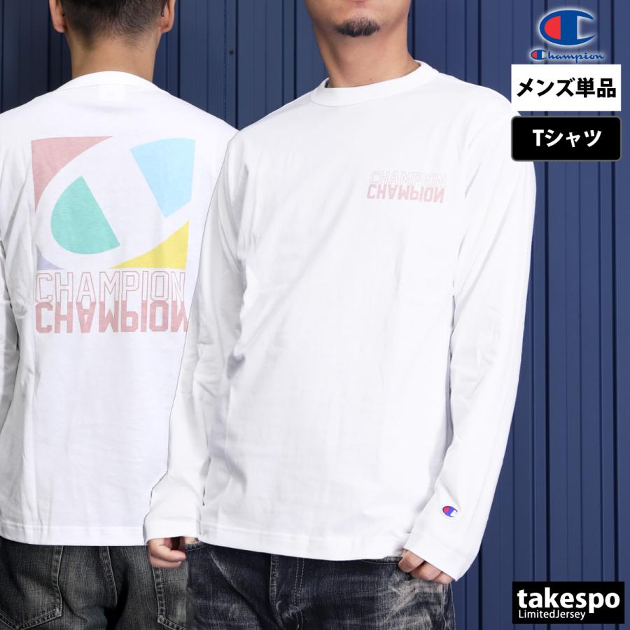 Champion Japan Men’s Long Sleeve T-Shirt with Back Print Big Logo – White