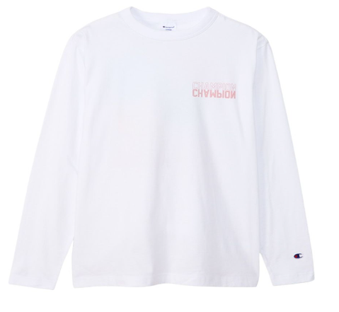 Champion Japan Men’s Long Sleeve T-Shirt with Back Print Big Logo – White