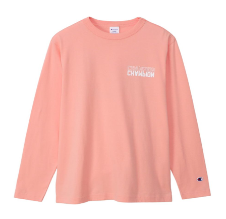 Champion Japan Men’s Long Sleeve T-Shirt with Back Print Big Logo – Slate Pink