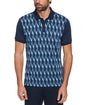 Original Penguin Jacquard Front Diamond Geo Print Short Sleeve Polo Shirt – Dress Blues