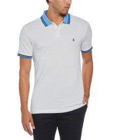 Original Penguin Pique Birdseye Short Sleeve Polo Shirt With Undercollar – Bright White