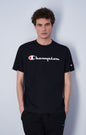 Champion Europe Men’s Full Script  Logo Crewneck T-Shirt – Black