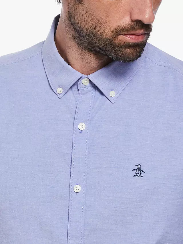 Original Penguin Ecovero™ Oxford Short Sleeve Button-Down Shirt – Amparo Blue