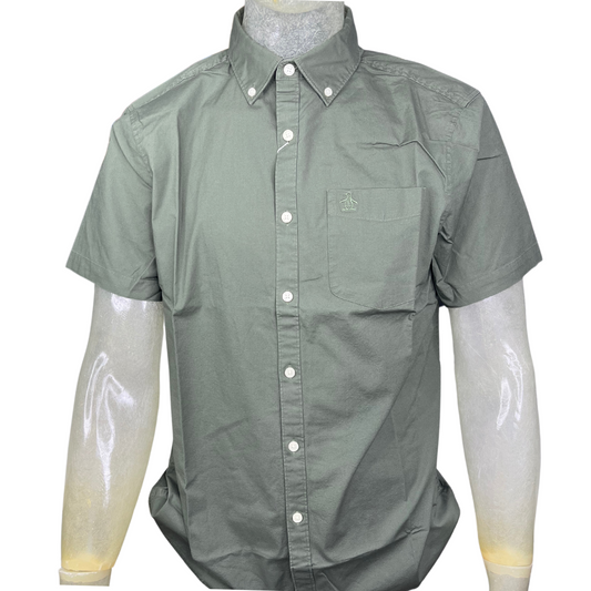 Original Penguin Solid Short Sleeve Button-Down Shirt – Beetle