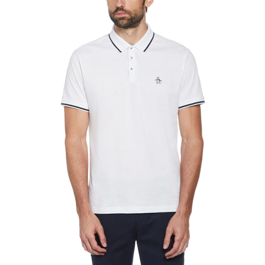 Original Penguin Cotton Jersey Contrast Tip Polo Core – Bright White