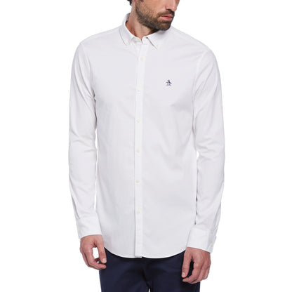 Original Penguin Ecovero™ Oxford Stretch Long Sleeve Shirt – Bright White