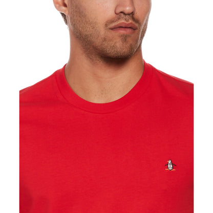 Original Penguin Organic Cotton Jersey Tv Pete Short Sleeve Tee Shirt – Racing Red