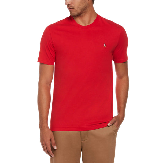 Original Penguin Organic Cotton Jersey Tv Pete Short Sleeve Tee Shirt – Racing Red