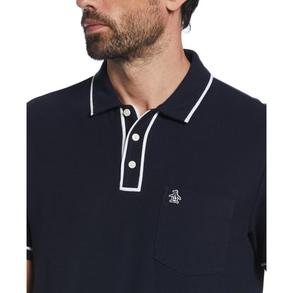 Original Penguin Organic Cotton Earl Pique Short Sleeve Polo Shirt – Dark Sapphire