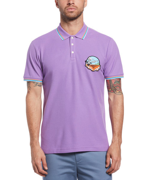 Original Penguin Organic Cotton Jethro Haynes Pique Short Sleeve Polo Shirt - Amethyst Orchid