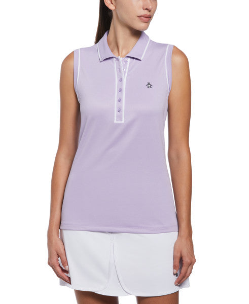 Original Penguin US Women’s Veronica Sleeveless Golf Polo Shirt – Lavender