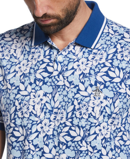 Original Penguin Floral Print Short Sleeve Polo Shirt – Limoges