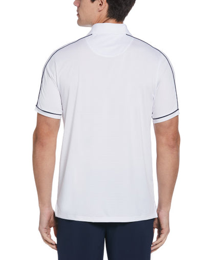 Original Penguin US Men’s Piped Performance 1/4 Zip Tennis Short Sleeve Polo Shirt - Bright White