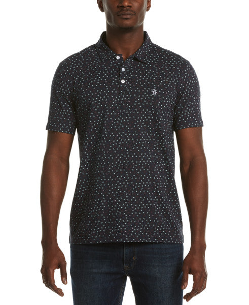 Original Penguin All Over Print Planes Polo - Dark Sapphire