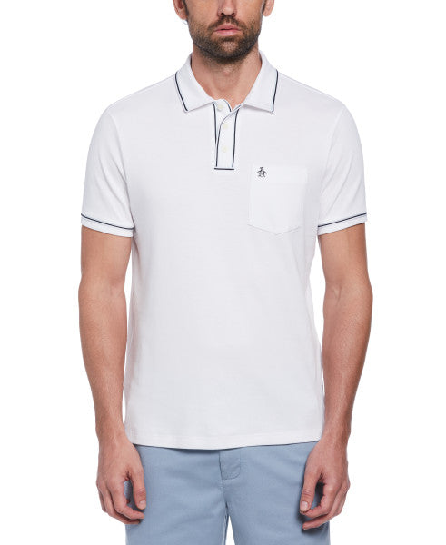 Original Penguin 3D Earl Short Sleeve Polo Shirt – Bright White