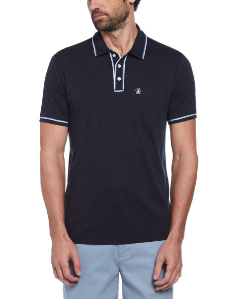 Original Penguin 3D Earl Short Sleeve Polo Shirt – Dark Sapphire