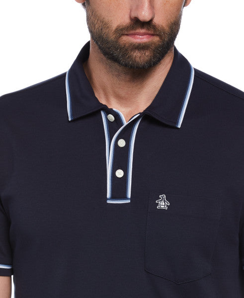 Original Penguin 3D Earl Short Sleeve Polo Shirt – Dark Sapphire