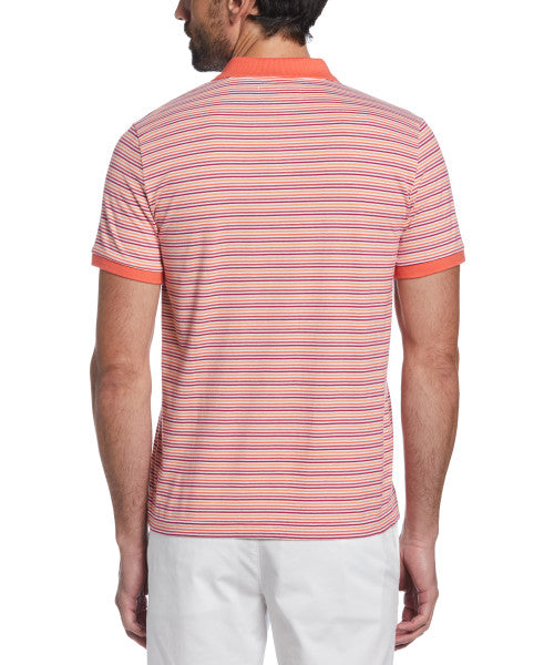 Original Penguin Auto Stripe Short Sleeve Polo Shirt – Hot Coral