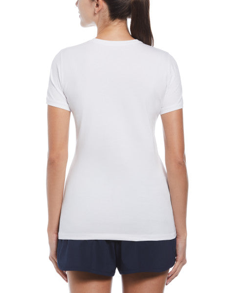 Original Penguin US Women’s Penguin Pete Stamp Graphic Short Sleeve Tee Shirt - Bright White