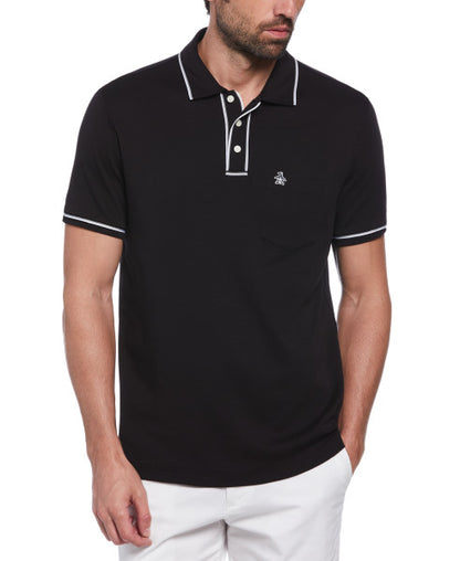 Original Penguin 3D Earl Short Sleeve Polo Shirt – True Black