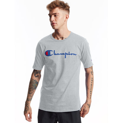 Champion USA Heritage T-Shirt (Embroidered Logo) - Oxford Gray