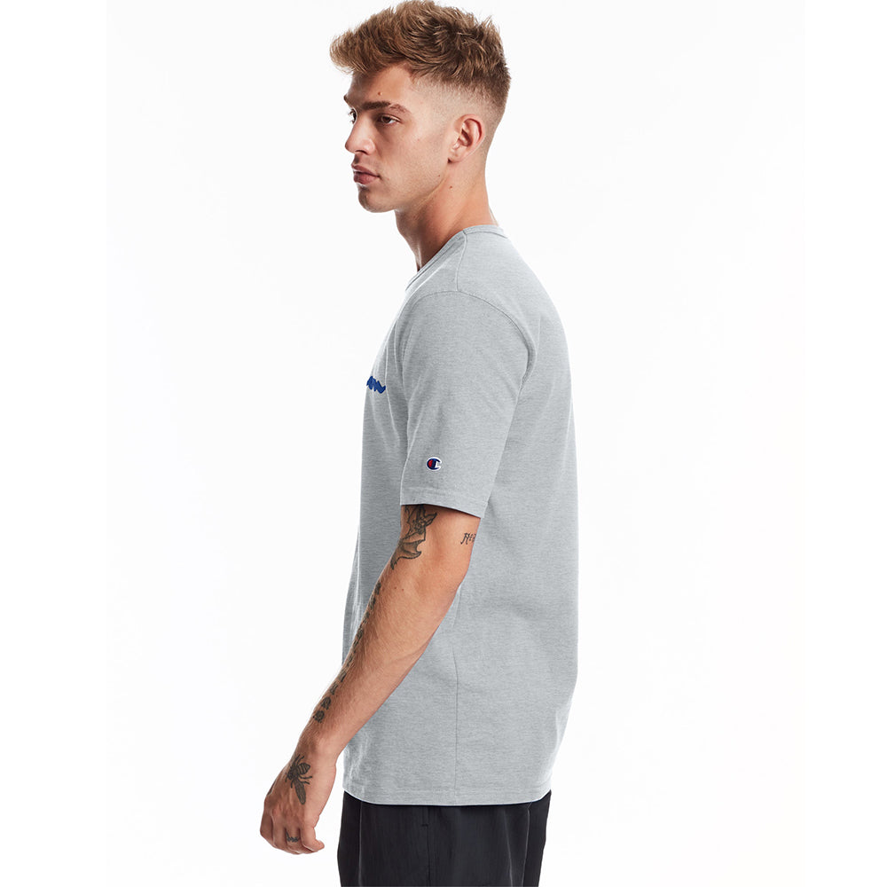 Champion USA Heritage T Shirt Embroidered Logo Oxford Gray